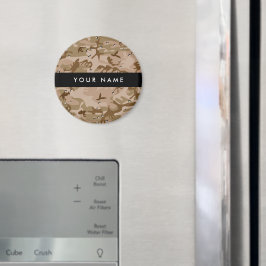 砂漠カモフラージュの小石、あなたの名前、パーソナライズ マグネット