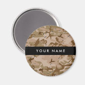砂漠カモフラージュの小石、あなたの名前、パーソナライズ マグネット (正面/裏面)