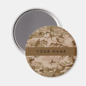 砂漠カモフラージュの小石、あなたの名前、パーソナライズ マグネット (正面/裏面)