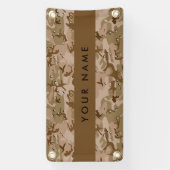 砂漠カモフラージュの小石、あなたの名前、パーソナライズ 横断幕 (縦)