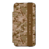 砂漠カモフラージュの小石、あなたの名前、パーソナライズ INCIPIO iPhoneウォレットケース (フォリオ 正面)