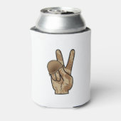 砂漠カモフラージュの手勝利/平和サイン 缶クーラー (缶裏面)