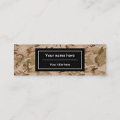 砂漠カモフラージュ小石、軍隊パターン、陸軍 スキニー名刺 (裏面)