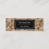 砂漠カモフラージュ小石、軍隊パターン、陸軍 スキニー名刺 (裏面)