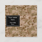 砂漠カモフラージュ小石、軍隊パターン、陸軍 スクエア名刺 (裏面)