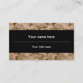 砂漠カモフラージュ小石、軍隊パターン、陸軍 名刺 (裏面)