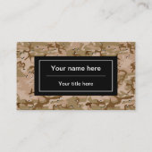 砂漠カモフラージュ小石、軍隊パターン、陸軍 名刺 (裏面)