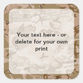 砂漠カモフラージュ小石、軍隊、陸軍 スクエアシール (正面)