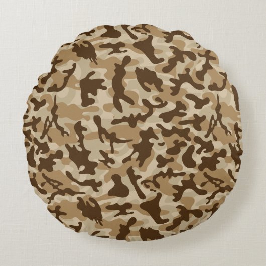 砂漠カモフラージュ ラウンドクッション (正面)