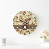 砂漠カモフラージュ ラージ壁時計 (ホーム)
