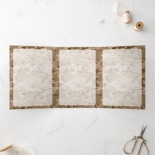 砂漠カモフラージュ、軍隊、陸軍 三つ折りカード (内部)