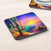 砂漠カラフルの夕日 コースター (左側)