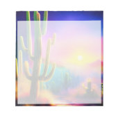 砂漠カラフルの夕日 ノートパッド (正面)
