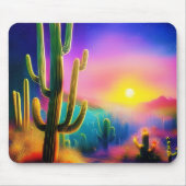 砂漠カラフルの夕日 マウスパッド (正面)