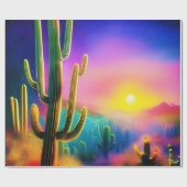 砂漠カラフルの夕日 ラッピングペーパー (フラット)