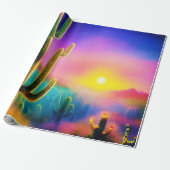 砂漠カラフルの夕日 ラッピングペーパー (アンロールド)