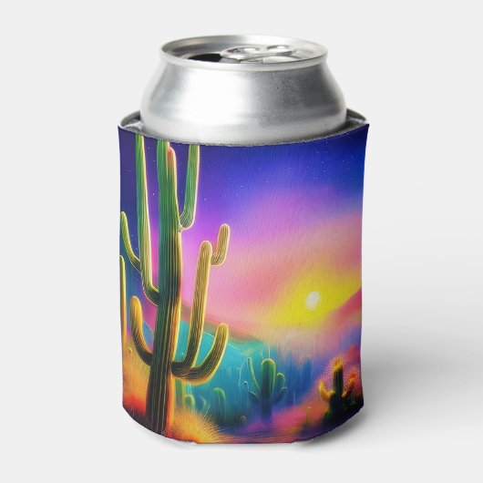 砂漠カラフルの夕日 缶クーラー (缶正面)