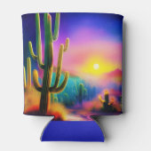 砂漠カラフルの夕日 缶クーラー (裏面)