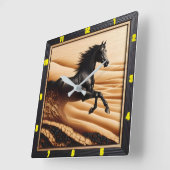 砂漠ガロプ：チャレッド・グレイン・アラビア スクエア壁時計 (傾斜)