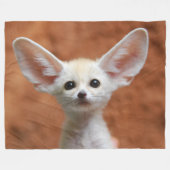 砂漠キツネ フリースブランケット (正面(横))