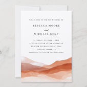 砂漠グラデーションテラコッタラストウォーター結婚カラー 招待状 (正面)