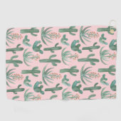 砂漠サグアーロカッティ多肉水彩 ゴルフタオル (横)