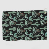 砂漠サグアーロカッティ多肉水彩 ゴルフタオル (横)