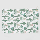 砂漠サグアーロカッティ多肉水彩 ゴルフタオル (横)