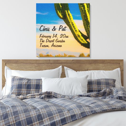 砂漠サグアーロサボス結婚ズの日付の場所 キャンバスプリント (インサイチュ (寝室))