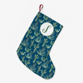 砂漠サグアーロサボテン多肉模様カスタム スモールクリスマスストッキング (正面 (吊り時))