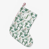 砂漠サグアーロサボテン多肉模様カスタム スモールクリスマスストッキング (正面 (吊り時))