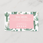 砂漠サボテンと多肉水色デザイン 名刺 (裏面)