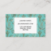 砂漠サボテンと多肉水色パターン10 ロイヤリティカード (裏面)