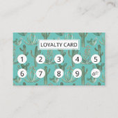 砂漠サボテンと多肉水色パターン10 ロイヤリティカード (正面)