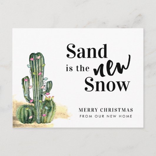 砂漠サボテンのメリークリスマスニューアドレス 案内ポストカード (正面)