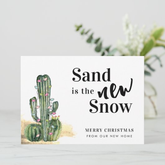 砂漠サボテンのメリークリスマスニューアドレス 案内状 (スタンド正面)