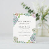 砂漠サボテンの多肉植物は日付を保存 案内ポストカード (スタンド正面)