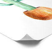 砂漠サボテンの水彩スケッチポスター ポスター (角)