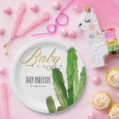 砂漠サボテンの葉の水の色ベビーシャワー ペーパープレート (パーティー)