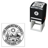 砂漠サボテンの風景#2S家族の名前日付Estd セルフインキングスタンプ (インサイチュ)