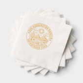 砂漠サボテンの風景#2S家族の名前日付Estd 箔ナプキン (インサイチュ (積み重ね))