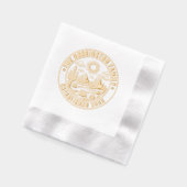 砂漠サボテンの風景#2S家族の名前日付Estd 箔ナプキン (左)