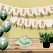 砂漠サボテン南西部の赤ちゃんシャワー、誕生日名 バンティングフラッグ