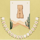 砂漠サボテン南西部の赤ちゃんシャワー、誕生日名 バンティングフラッグ