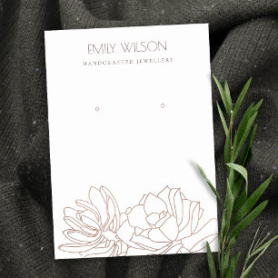 砂漠サボテン吸肉赤面ピンクイヤリングディスプレイ 名刺