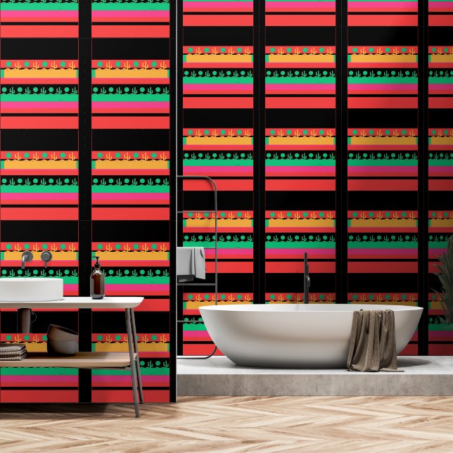 砂漠サボテン地理水平 壁紙 (浴室)