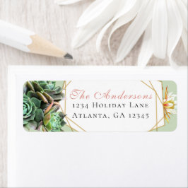 砂漠サボテン多肉幾何学金ゴールド枠 ラベル