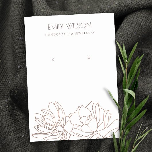 砂漠サボテン多肉性赤面ピンクイヤリングディスプレイ 名刺