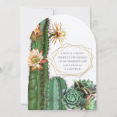 砂漠サボテン多肉性金ゴールド幾何金属 招待状 (裏面)
