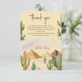 砂漠サボテン感謝Bohoアーチ赤ちゃんシャワー サンキューカード (スタンド正面)